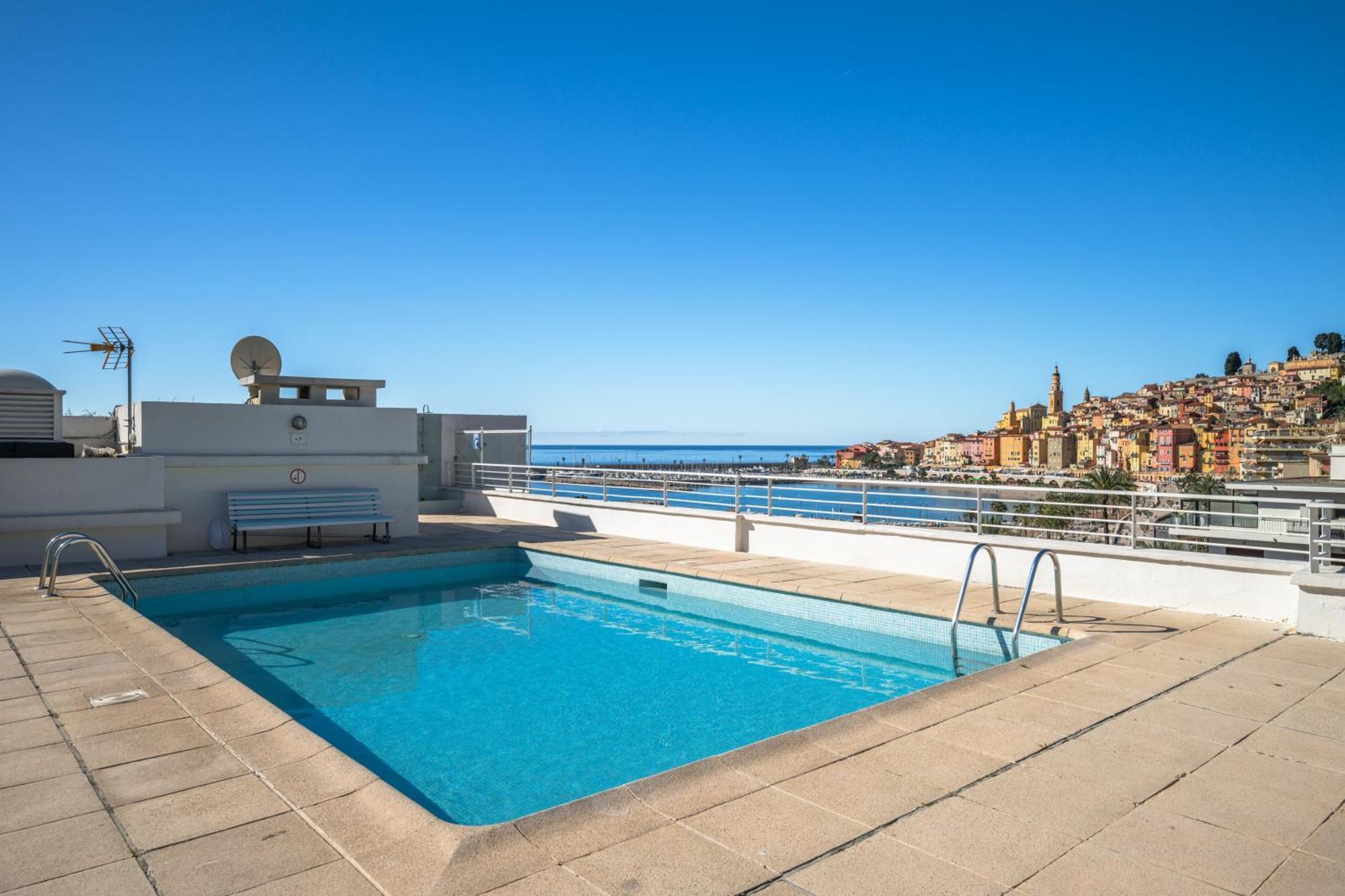 Le Rocamare - Piscine Toit Terrasse - Parking Prive - Terrasse Lejlighed Menton Eksteriør billede